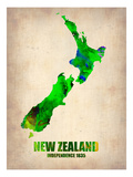 New Zealand Watercolor Map