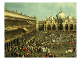 Bullfight in St Mark's Square  Venice  Italy  by Canaletto and Giovanni Battista Cimaroli