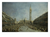 Saint Mark's Square  Venice  Italy  with Doge of Venice  Carried on Gondoliers' Shoulders