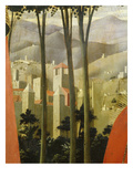 Landscape with Village  from the Deposition of Christ  1435  from Holy Trinity Altarpiece (Detail)
