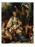 Dressing Woman's Hair with Flowers  from Le Jardin Chinois (Chinese Garden) (Detail)