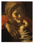 Faces of Madonna and Child  from Adoration of the Shepherds (Detail)