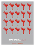Red Margaritas Grey Poster