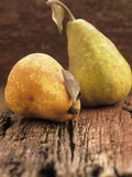 Two Pears on a Wooden Surface
