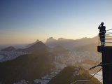 Tourist Taking Photo of Rio from Sugar Loaf Mountain (Pao De Acucar)  Urca  Rio De Janeiro  Brazil