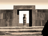 Bolivia  Tiahuanaco Ruins  Ponce Monolith Statue  Temple Gateway  Kalasasya Courtyard