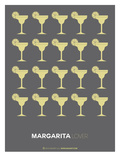 Yellow Margaritas Grey Poster