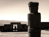 Bolivia  Tiahuanaco Ruins  Ponce Monolith Statue  Temple Gateway  Kalasasaya Courtyard