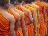 Monks in Mourning Parade for the Late King Sihnaouk Outside Royal Palace  Phnom Penh  Cambodia