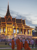 Crowds Outside Royal Palace at Dusk  Phnom Penh  Cambodia
