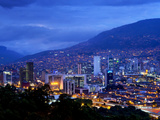 Medellin  Colombia  Elevated View of Downtown Medellin  Aburra Valley Surrounded by the Andes Mount