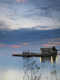 Boat Landing Moored on Rio Negro at Sunset  Manaus  Amazonas  Brazil