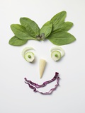 Vegetable Face with Spinach Hair