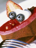 Small Cake Topped with Berry Mousse