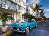 USA  Miami Beach  South Beach  Ocean Drive  Avalon Hotel and 1957 Thunderbird Car