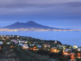 Italy  Naples  View of Naples  Posillipo Town and Mt Vesuvius