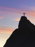 Christ the Redeemer Statue (Cristo Redentor) at Sunset  Corcovado  Rio De Janeiro  Brazil