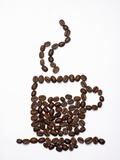 Shape of a Cup of Coffee in Coffee Beans
