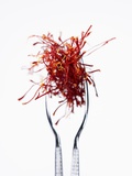 Saffron Threads in Tongs