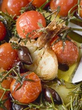 Fried Cherry Tomatoes with Garlic and Olives