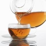 Pouring Tea into a Glass Cup