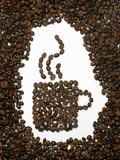 Shape of a Cup of Coffee in Coffee Beans