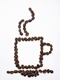 Outline of a Cup of Coffee in Coffee Beans