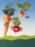 Amusing Carrot and Radish Figures