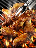 Chicken Wings on Barbecue Rack