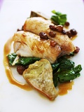 Fillet of Bream with Chard  Artichokes and Raisins