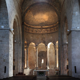 Romanesque apse  Benedictine monastery church of Sant Pere  Besalu  Girona  Spain