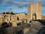 Romanesque bridge over the Fluvia river  Besalu  Girona  Spain