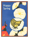Happy Spring  Butterfly and Flowers
