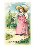 Girl Watering  Seed Packet