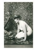 Naked Woman  Oriental Rug  Fish Sculpture