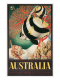 Australia Travel Poster  Great Barrier Reef