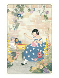 Little Girl Sewing Doll Clothes