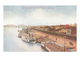 Levee and Bridge  St Louis  Missouri