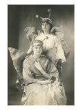 Serious Girls in Homemade Butterfly Costumes