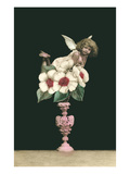 Cupid Perched on Flowers
