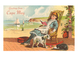 Greetings from Cape May  New Jersey  Girl on Porch