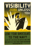 Lend Your Binoculars to the Navy  WWII Poster