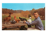 Man with Exotic Chickens