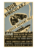 Loan Your Binoculars  WW II Navy Poster