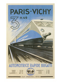 Paris to Vichy Train Poster