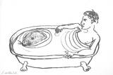 Mann in der Badewanne  1990