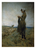 Young Dutch Herdess (Knitting Herdess)  c 1887