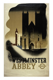 London Underground Poster Featuring Westminster Abbey  1934