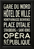 Paris Metro Stations Vintage RetroMetro Travel Poster