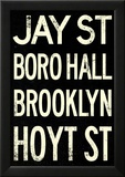 New York City Brooklyn Jay St Vintage RetroMetro Subway Poster